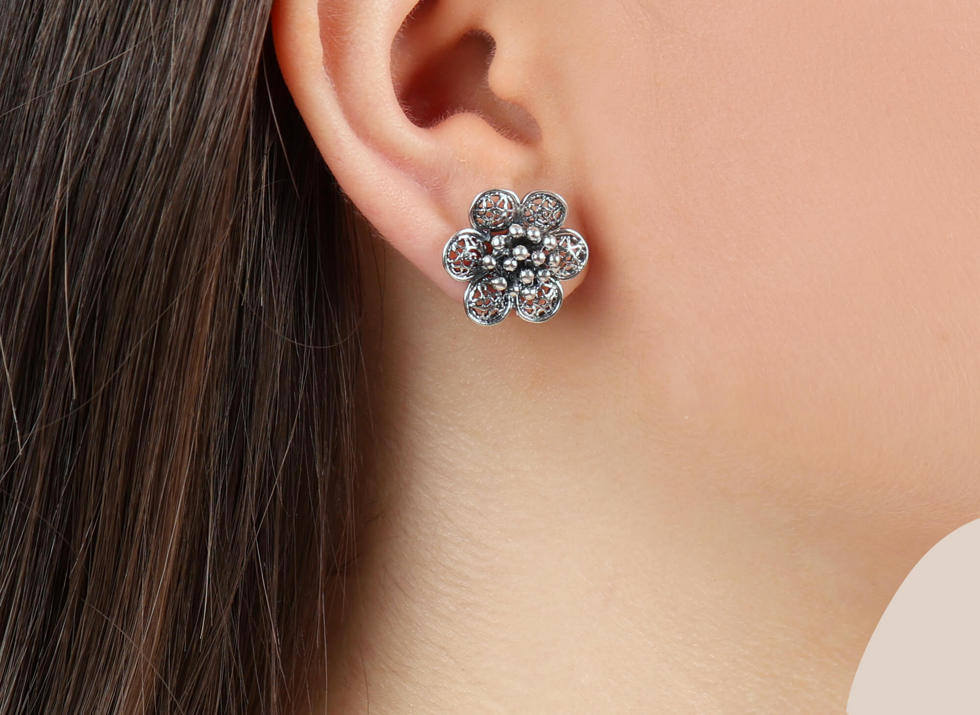 Arete Flor Dreams Patinado