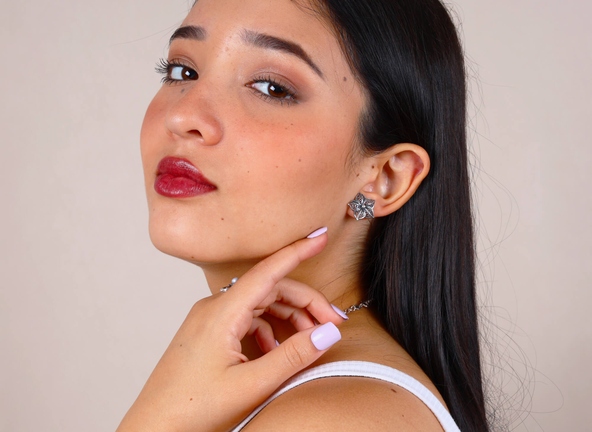 Arete Flor Solenne Patinado