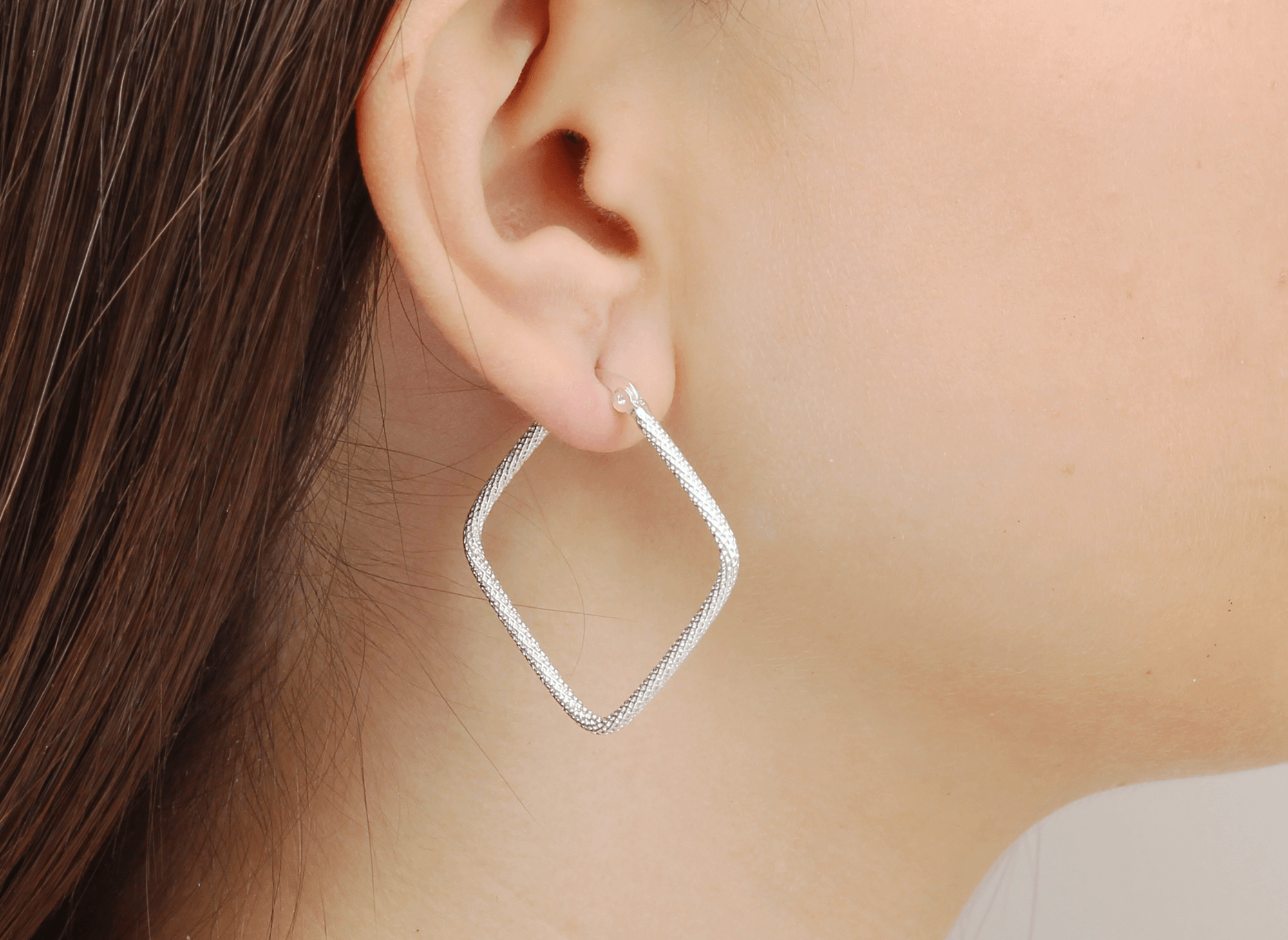 Arete Argolla Rombo Texturado