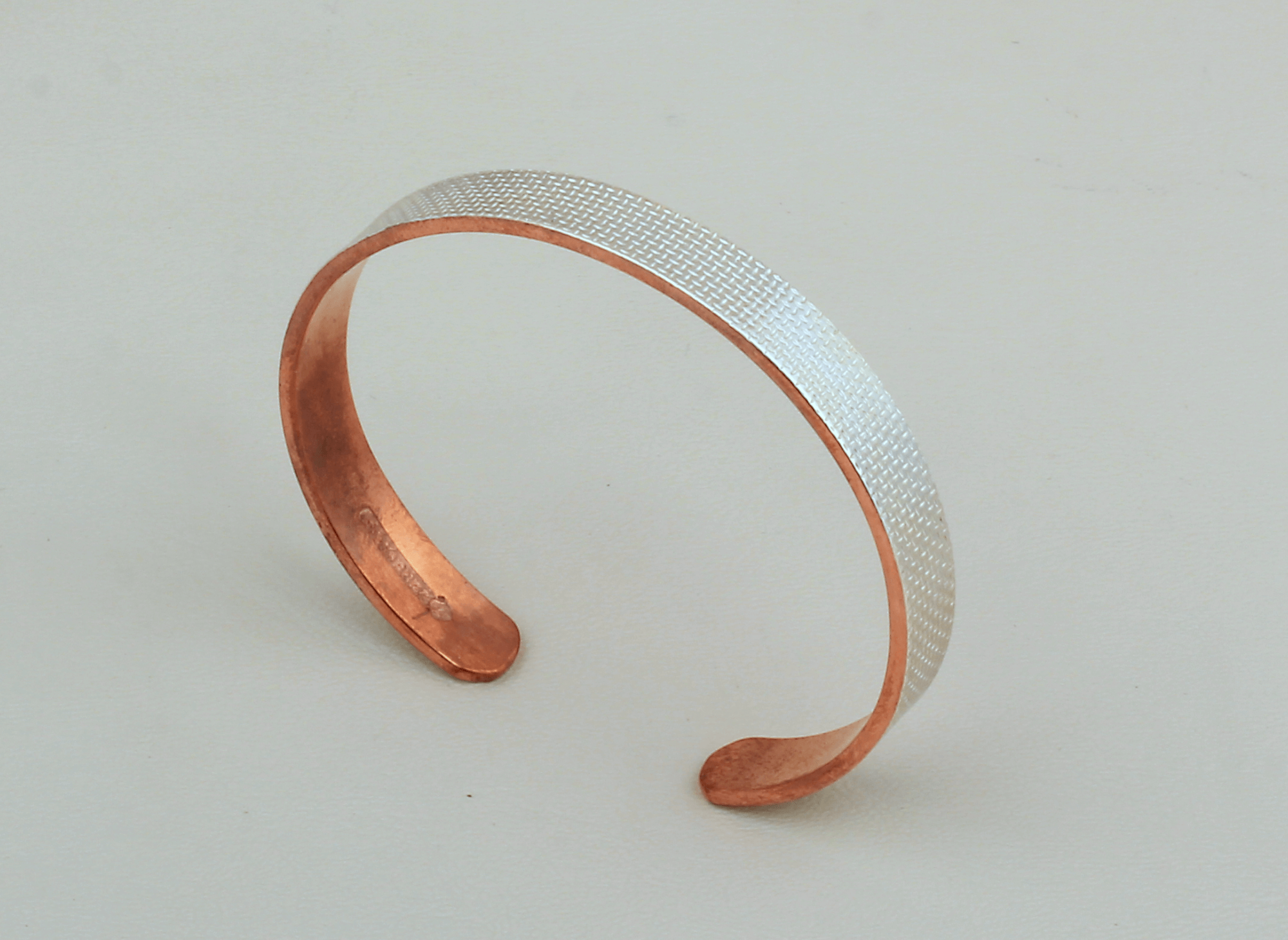 Pulsera Brazalete Plata / Cobre Malla