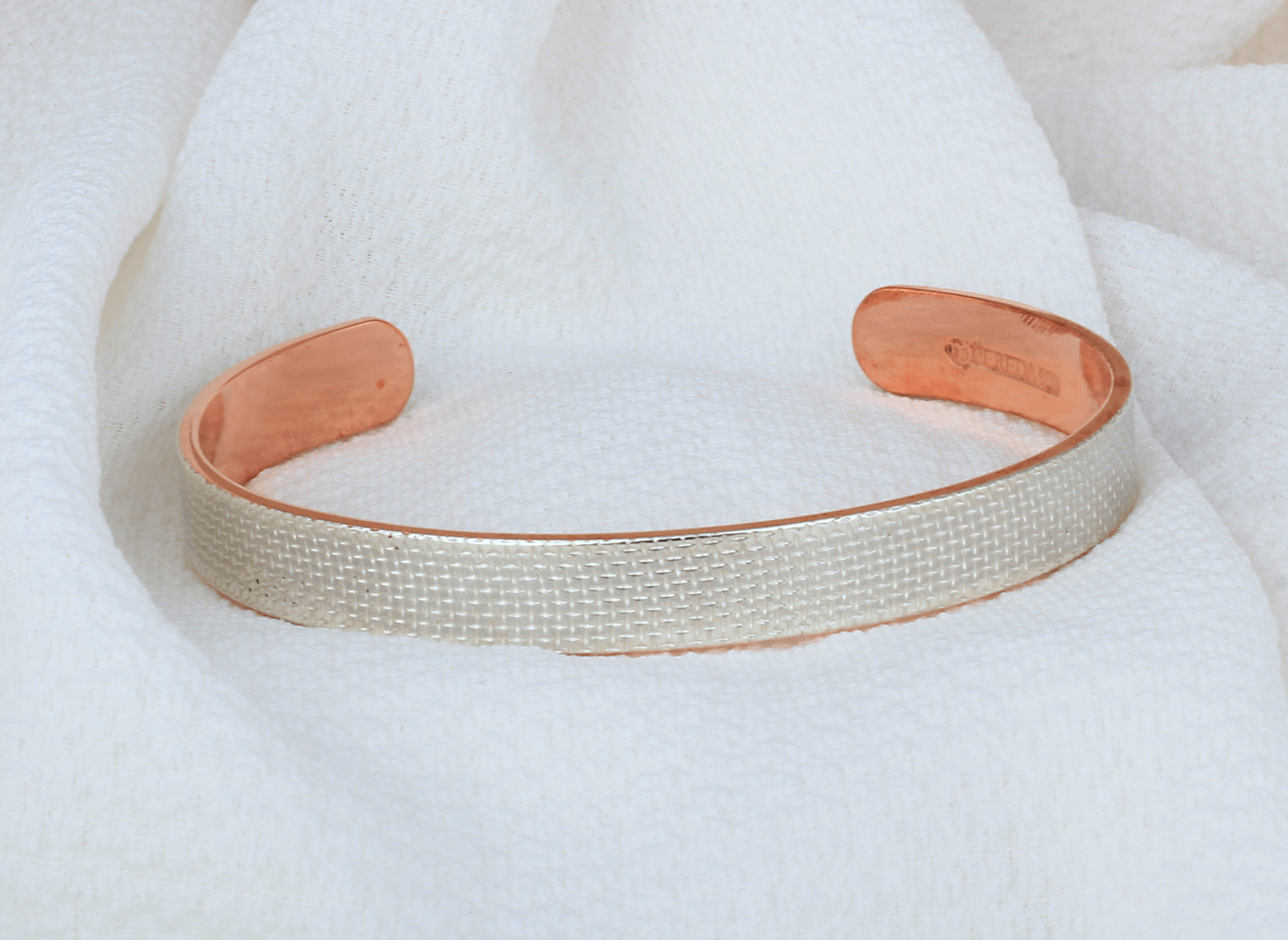 Pulsera Brazalete Plata / Cobre Malla