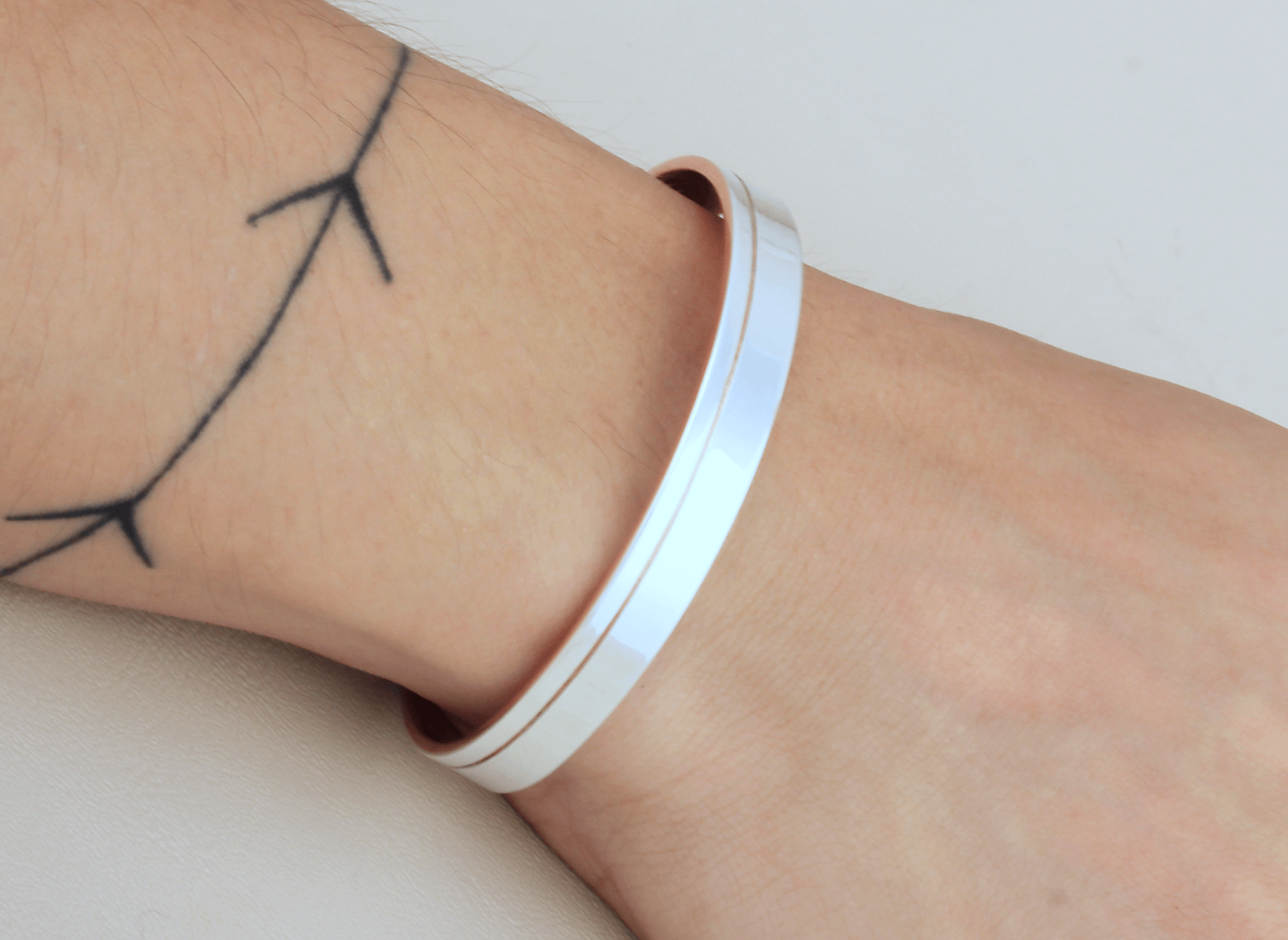 Pulsera Brazalete Plata / Cobre Lineal