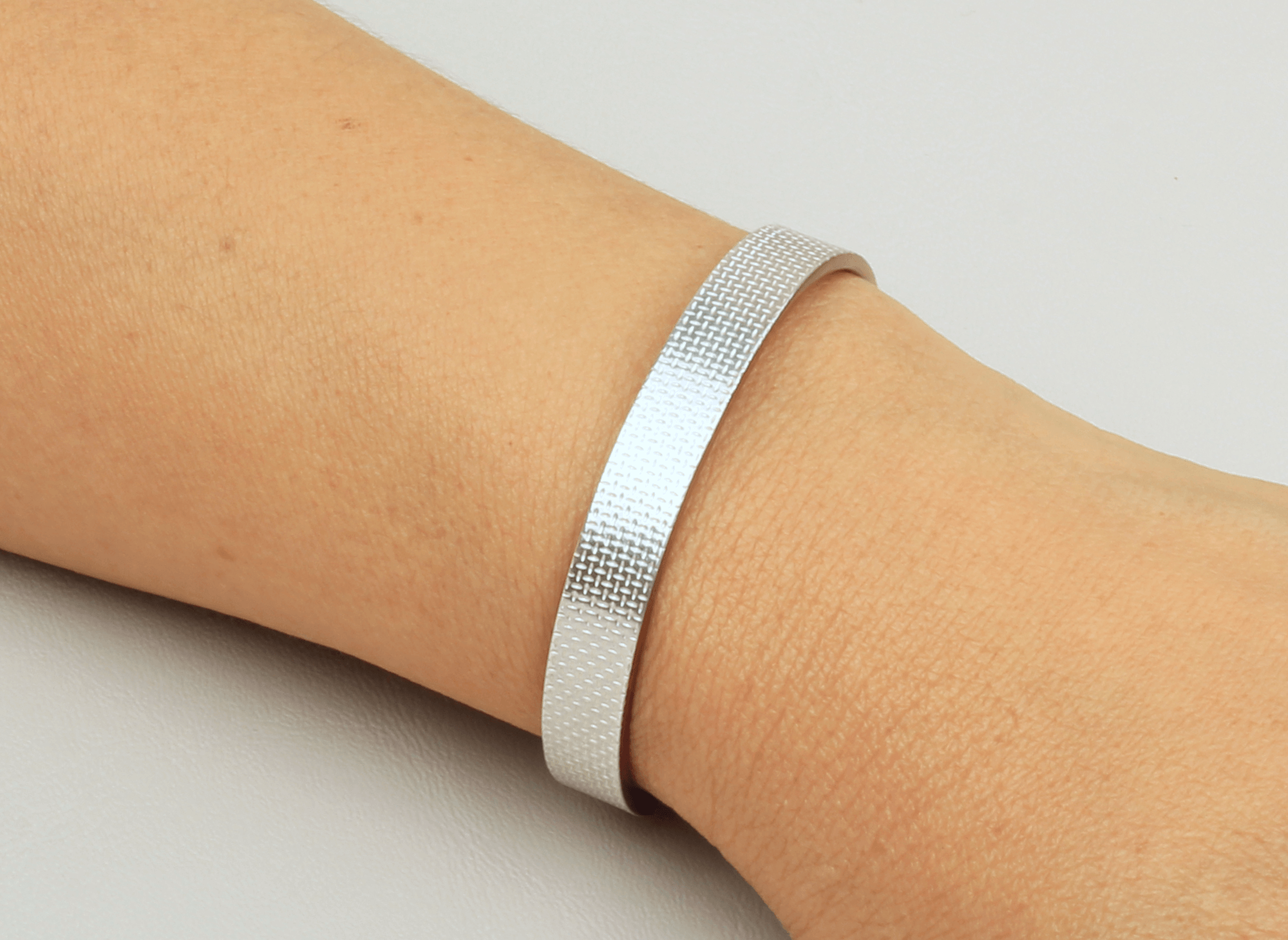 Pulsera Brazalete Plata / Cobre Malla