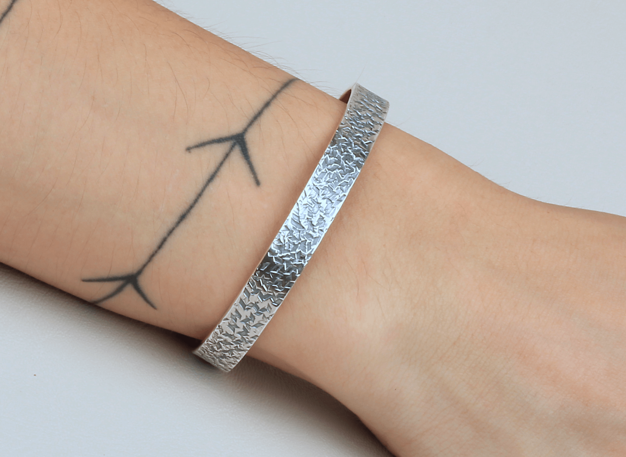 Pulsera Brazalete Plata / Cobre Patinado