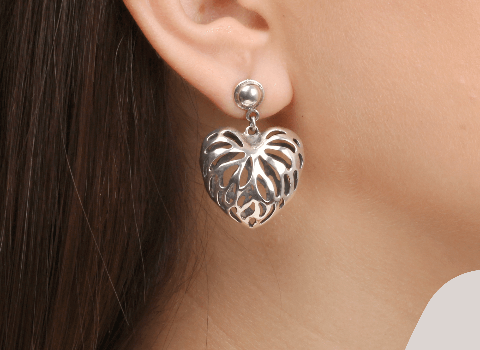 Aretes Corazón Adans Patinado