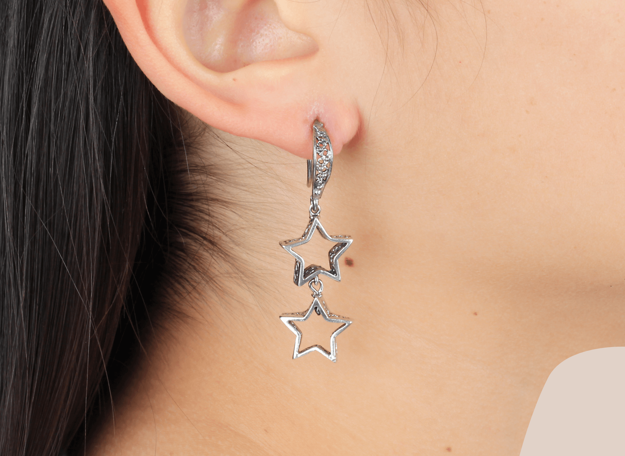 Arete Estrella Azuzena Patinado