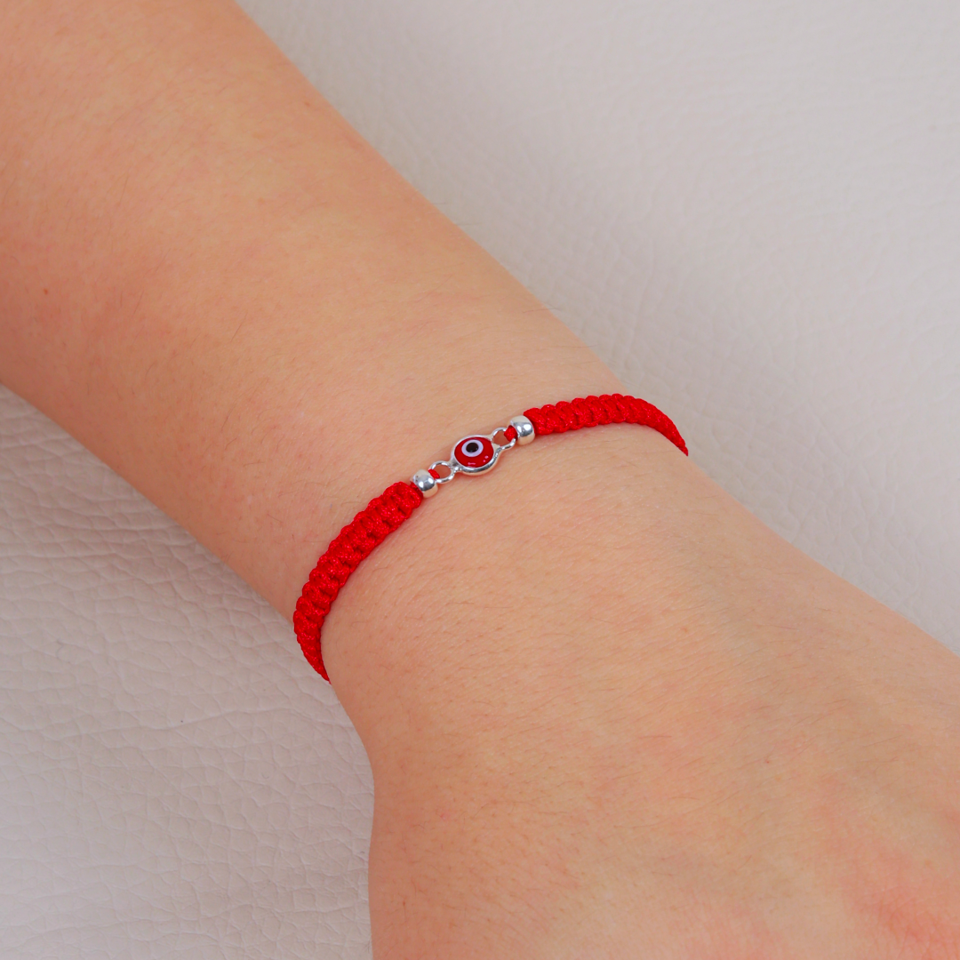 Pulsera Macrame Rojo Ojo Turco
