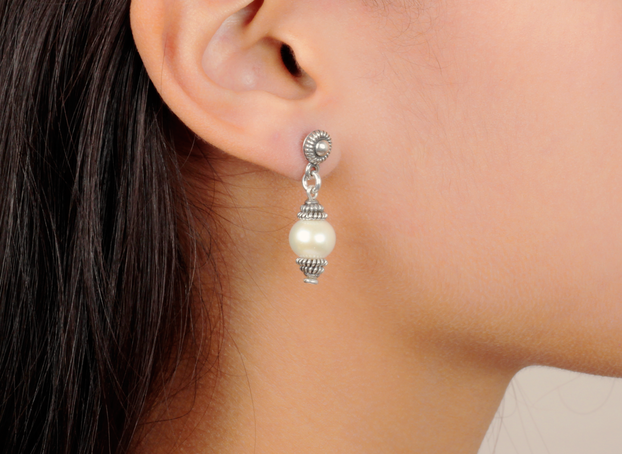 Arete Perla Rosina Colgante