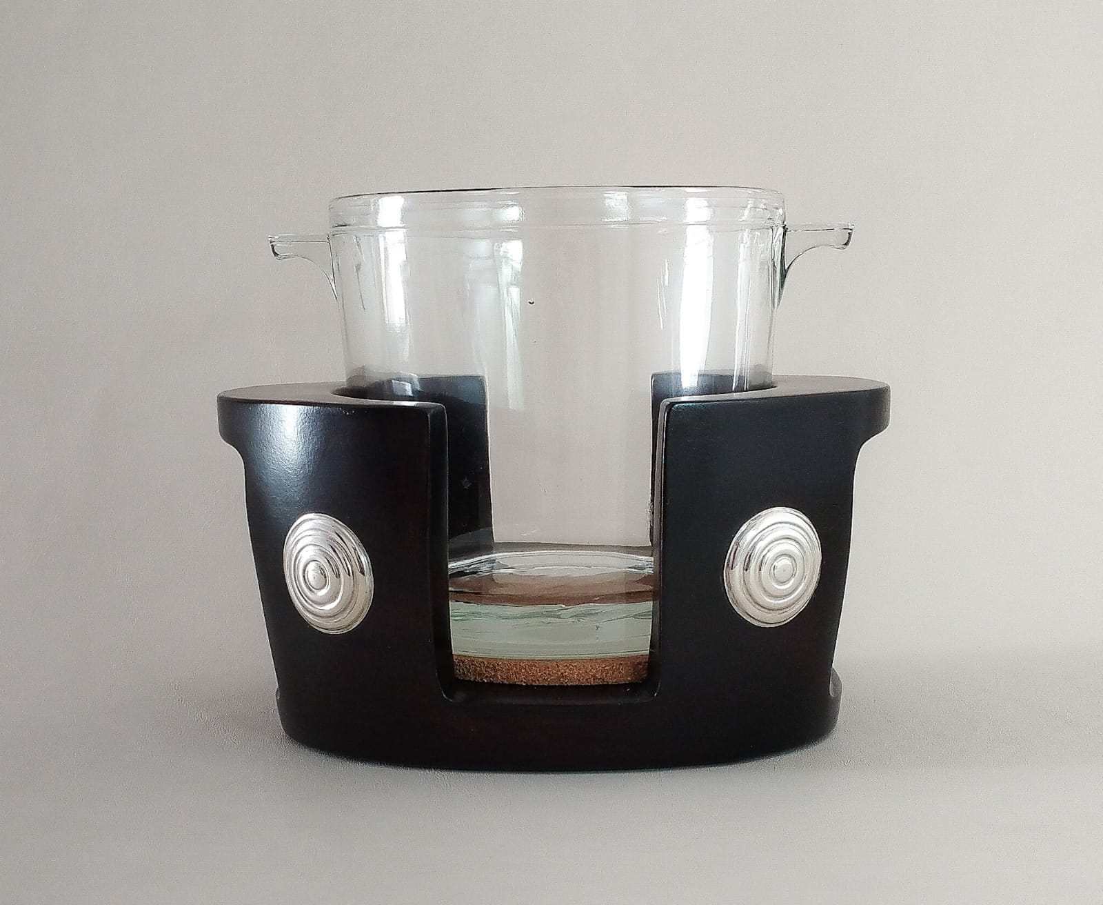 Hielera Base Madera y Plata Espiral