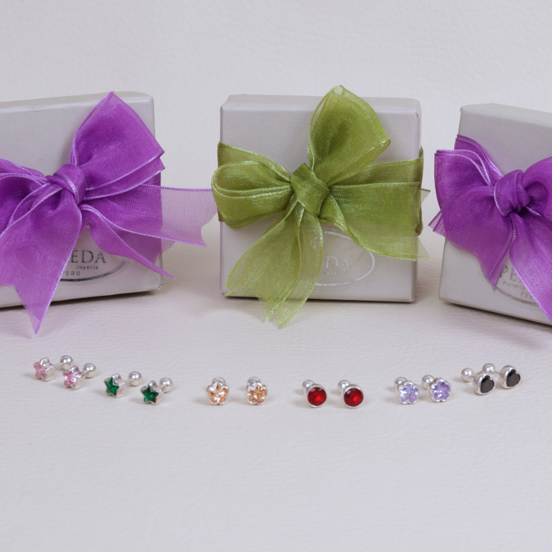 PACK 3 ARETES CON CRISTALES