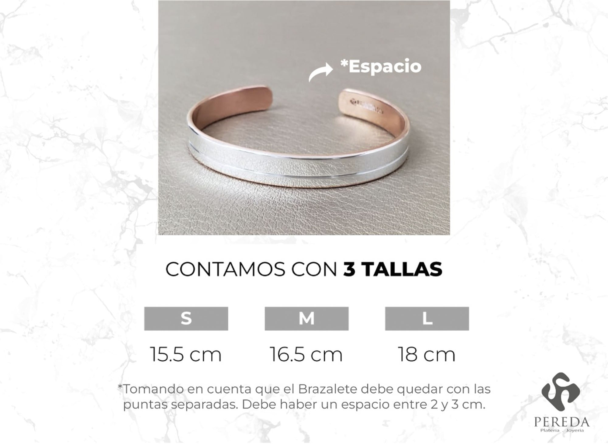 Pulsera Brazalete Plata / Cobre Texturado