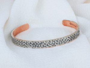 Pulsera Brazalete Plata / Cobre Patinado
