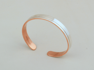 Pulsera Brazalete Plata / Cobre Lineal