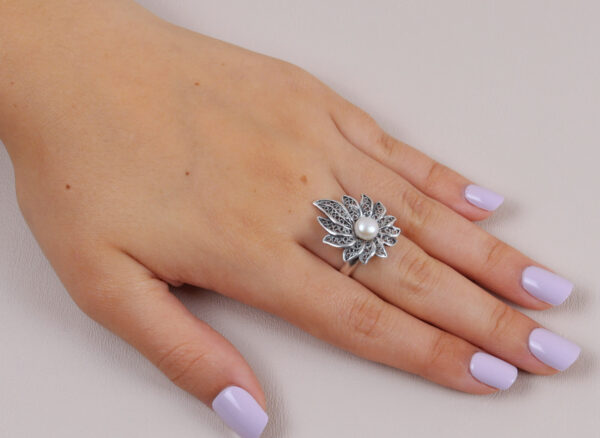 Sortija Girasol Perla Velvet - Imagen 2