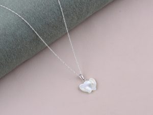 Collar Corazón X2 Nacar