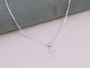Collar Cruz Stilo Llana Arg Redonda
